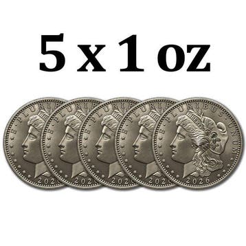 Verenigde Staten. 5 x 2026 1 oz Titanium Morgan Dollar Round