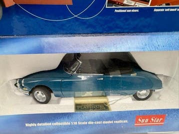 Sunstar 1:18 - Modelauto - Citroen DS 19 Cabriolet - Bleu, Nieuw