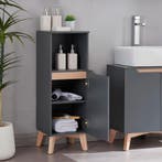 [en.casa] Badkamerkast Overath kolomkast 86x30x30 cm grijs e, Verzenden, Nieuw