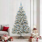 vidaXL Kunstkerstboom met 300 LED Groen en Wit 210 cm PVC en, Verzenden, Nieuw