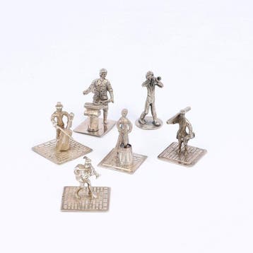 O.a. C.A. Stout & J. Niekerk - Figuren - Beeldje (6) - .835, Antiek en Kunst