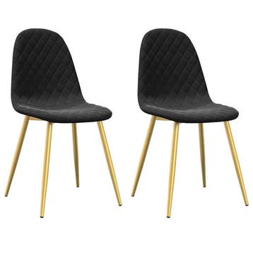 Eetkamerstoelen Fluweel Zwart | Retourdeal 35% Korting, Twee, Zwart, Ophalen of Verzenden, Zo goed als nieuw