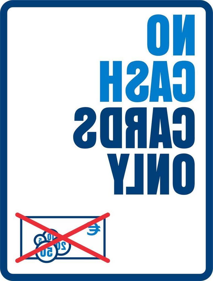 No Cash Cards Only spiegelbeeld raamsticker (sp.103.75), Verzamelen, Stickers, Winkel of Supermarkt, Nieuw, Verzenden