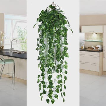 90cm Kunstplant Hangplant Klimop Pothos Begonia Druivenblad, Huis en Inrichting, Verzenden