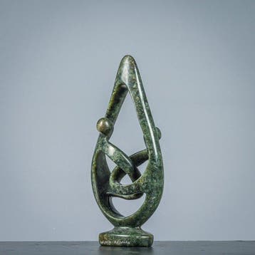 sculptuur, Dancing togehter - 270 mm - natuur steen - 2022, Antiek en Kunst