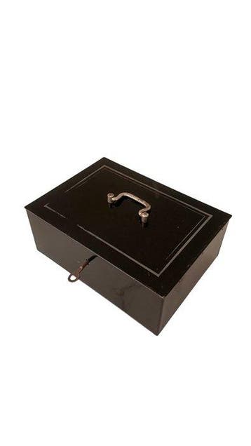 Antique Black Cash Box - Brandkast - Metaal - Timeless