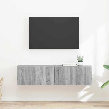 vidaXL TV Wandkast 2 st Grijs Sonoma Bewerkt hout, Huis en Inrichting, Minder dan 50 cm, Verzenden, Nieuw, Minder dan 100 cm