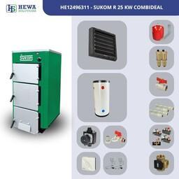 SUKOM R25 25 kW houtketel - Bedrijfsverwarming combideal, Doe-het-zelf en Verbouw, Verwarming en Radiatoren, Nieuw, Ophalen of Verzenden