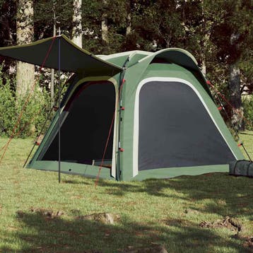 vidaXL Tent 4-persoons waterdicht snelontgrendeling groen, Caravans en Kamperen, Verzenden, Nieuw, Tot en met 2