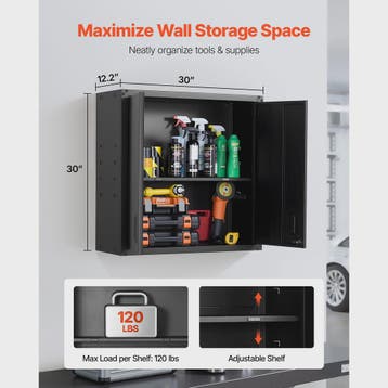 Metalen Wandkast 76x30x76cm - Afsluitbare Garage Opbergkast, Doe-het-zelf en Verbouw, Gereedschapskisten, Verzenden, Nieuw