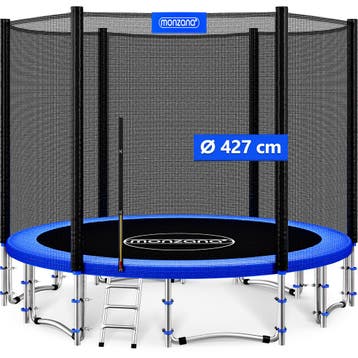 Trampoline Blauw Ø427cm incl Veiligheidsnet & Ladder, Verzenden, Nieuw