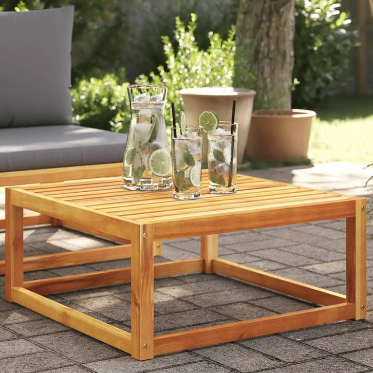 vidaXL Tuintafel 65x65x29 cm massief acaciahout, Tuin en Terras, Tuinsets en Loungesets, Nieuw, Hardhout, Verzenden