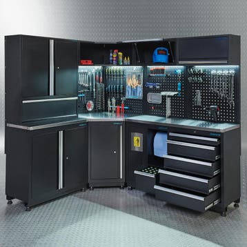 Datona Werkplaatsinrichting PREMIUM met RVS werkblad 410 cm, Ophalen of Verzenden, Nieuw