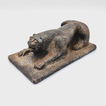Bactrian Black Stone Belangrijke Crouching Tiger Bead