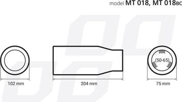 Uitlaat sierstuk RVS universeel 204mm - MT018, Ophalen of Verzenden, Zo goed als nieuw