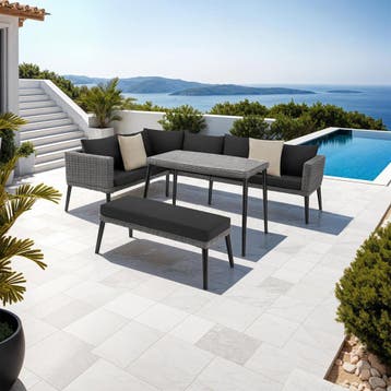 Rotanlounge met aluminium frame Pula - grijs, Tuin en Terras, Verzenden, Nieuw