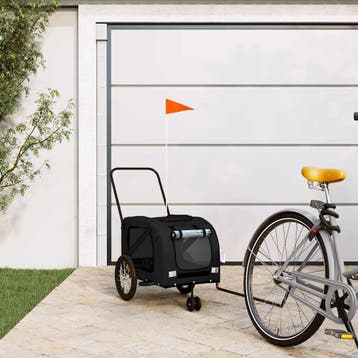 vidaXL Huisdierfietskar Zwart Oxford-stof en ijzer, Verzenden, Nieuw