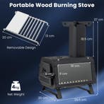 LIVSK Draagbare Houtkachel - 2 Kookstanden - Glaskeramisch V, Tuin en Terras, Vuurtafels, Verzenden, Nieuw