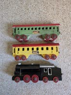 Brio - Speelgoed Oude houten speelgoed trein locomotief met