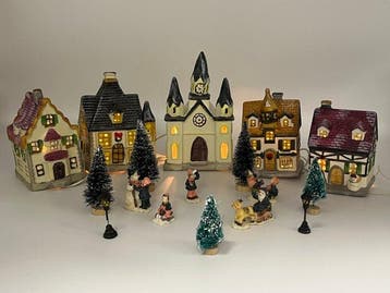 Decoratief ornament - Christmass Village - Keramiek, Nieuw