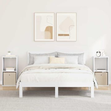 vidaXL Nachtkastje 2 st Wit 35 x 32 x 68,5 cm Bewerkt hout, Minder dan 45 cm, Verzenden, Nieuw, 55 tot 70 cm