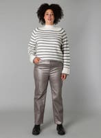 YESTA broek zilver coating Sara Maat:, Kleding | Dames, Broeken en Pantalons, Verzenden, Nieuw, Overige kleuren