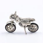 NO RESERVE - Motorfiets - Beeldje - .800 zilver