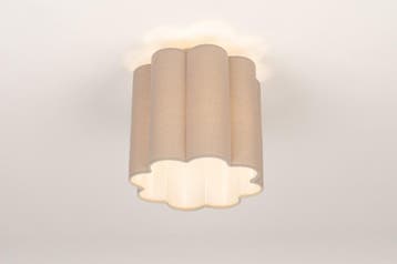 Rietveld Plafondlampen - Taupe - Stof, Verzenden, Nieuw