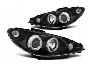 CCFL Angel Eyes koplampen Black geschikt voor Peugeot 206, Verzenden, Nieuw, Peugeot