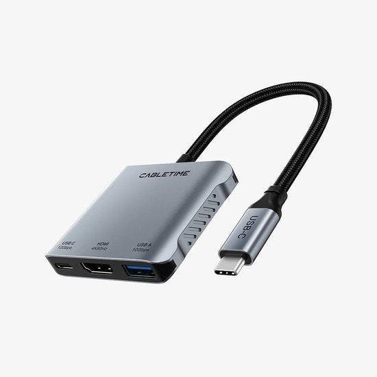 Cabletime 5-in-1 USB-C Hub - HDMI 4K 60Hz, Computers en Software, Dockingstations, USB-hub, Nieuw, Laptop, Tablet, Telefoon, Ophalen of Verzenden