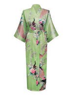 KIMU® Kimono Lichtgroen Satijn XL-XXL Ochtendjas Yukata Kame, Ophalen of Verzenden, Nieuw, Maat 46/48 (XL) of groter, Carnaval
