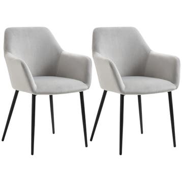 TRUUSK Set van 2 Eetkamerstoelen - Gestoffeerd in Fluweel Lo, Huis en Inrichting, Kasten | Wandmeubels, Verzenden, Nieuw