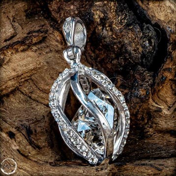 Herkimer-diamant hanger in 925 zilver – natuurlijke dubbele