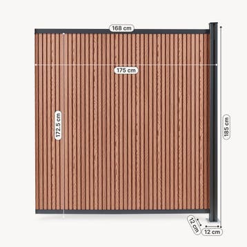 WPC schutting Grassano uitbreidingsset met paal 185x175 cm b, Tuin en Terras, Verzenden, Nieuw