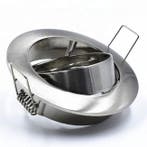 GU10 Inbouwspot Set - Mat Chroom - Inbouw Rond - Kantelbaar, Metaal of Aluminium, Nieuw, Ophalen of Verzenden, Led