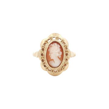 Gouden vintage ring met camee 14 kt, Ophalen of Verzenden, Nieuw