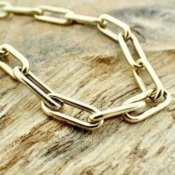 Gouden closed forever schakelarmband, Ophalen of Verzenden, Gebruikt, Goud, Goud