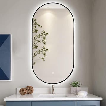 Badkamerspiegel met LED Verlichting en Verwarming 40x75cm -, Huis en Inrichting, Woonaccessoires | Spiegels, Ophalen of Verzenden