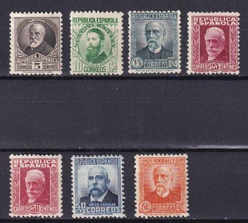 Spanje 1931 - Tweede Republiek - Personages - Edifil 655/661, Postzegels en Munten, Gestempeld