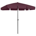 vidaXL Strandparasol 200x125 cm bordeauxrood, Verzenden, Nieuw, 2 tot 3 meter, Strandparasol