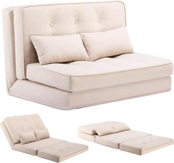 Slaapbank 2 persoons - Logeerbed - Bedbank - 90x210 cm - Bei, Verzenden, Zo goed als nieuw