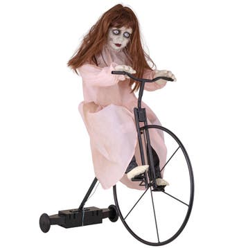 Halloween Decoratie Cycling Cindy 94cm Animatronic Licht, Verzenden, Nieuw, Overige typen