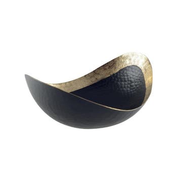 Saladekom zwart metaal met gouden rand 28X21CM, Verzenden, Nieuw