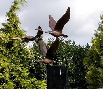 Beeld, the birds - 50 cm - brons marmer