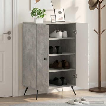 vidaXL Schoenenkast BREDA 59,5 x 39,5 x 90 cm Bewerkt hout, Verzenden, Nieuw