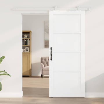 vidaXL Schuifdeur 83 x 202 cm Bewerkt hout Wit, Verzenden, Nieuw