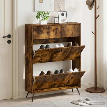 vidaXL Schoenenkast BREDA 78 x 24 x 103 cm Bewerkt hout, Verzenden, Nieuw