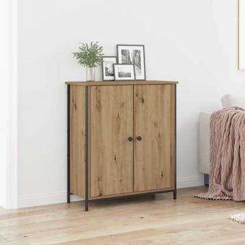 vidaXL Dressoir Artisan Eiken 70 x 30 x 80 cm Bewerkt hout, Huis en Inrichting, Kasten | Dressoirs, Verzenden, Nieuw, Overige houtsoorten