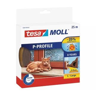 Tochtstrip | Tesa | 25 meter (P-profiel, Zelfklevend, Bruin), Verzenden, Nieuw