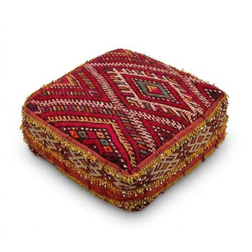 Poef - Wol - Marokkaanse Kilim poefhoes, Huis en Inrichting, Nieuw